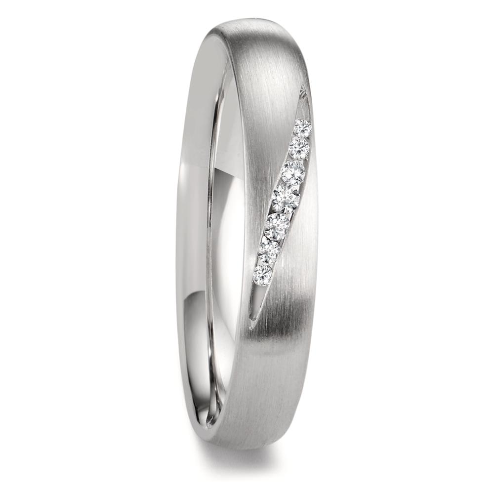 URECH Damen Partnerring 950 Platin Diamant 0.072 ct, 5 Steine, w-si von URECH