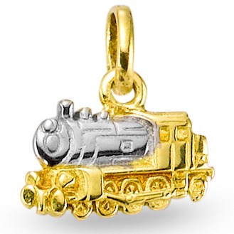 URECH Herren Anhänger 750/18 K Gelbgold Lokomotive von URECH