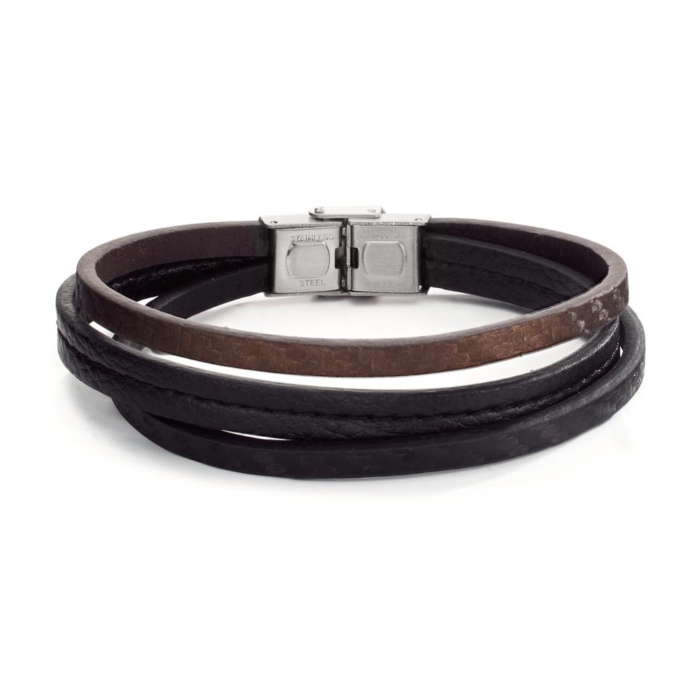 URECH Herren Armband Edelstahl, Leder 22 cm von URECH