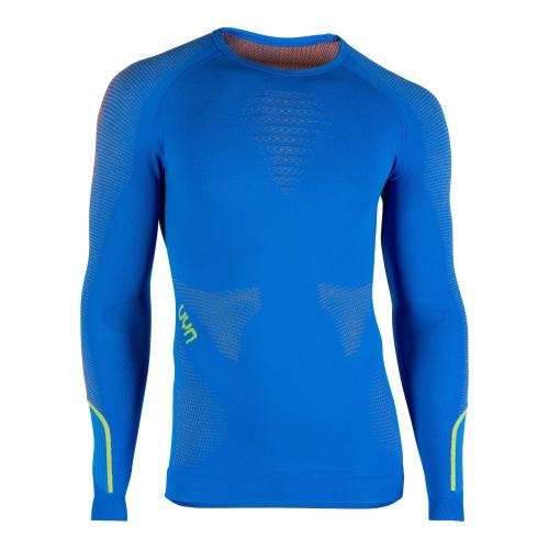 UYN Man Ambityon Uw Shirt Lg_Sl. - fresh blue/orange shiny/yellow shiny (Grösse: L/XL) von UYN