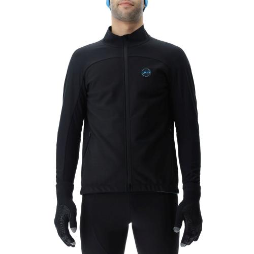 UYN Man Cross Country Skiing Coreshell Jacket - black/black/turquoise (Grösse: L) von UYN