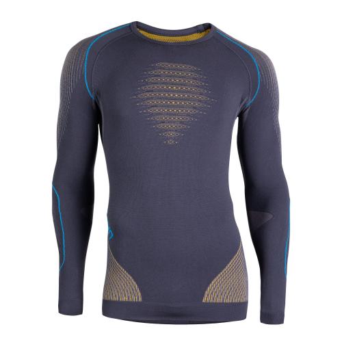 UYN Man Evolutyon Uw Shirt Lg_Sl. - charcoal/gold/atlantic (Grösse: S/M) von UYN