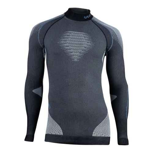 UYN Man Evolutyon Uw Shirt Lg_Sl.Turtle Neck Melange - anthracite melange/nude/avio (Grösse: L/XL) von UYN