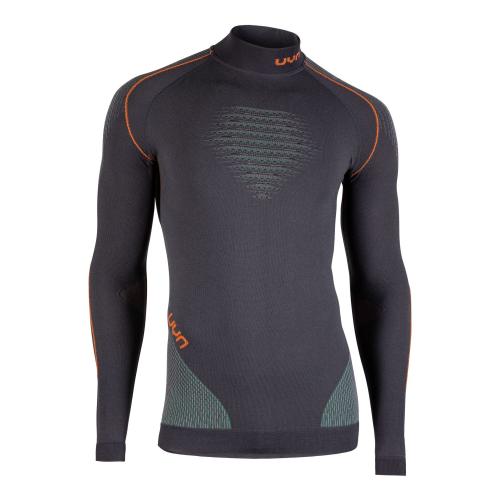 UYN Man Evolutyon Uw Shirt Lg_Sl.Turtle Neck - charcoal/green/orange shiny (Grösse: L/XL) von UYN