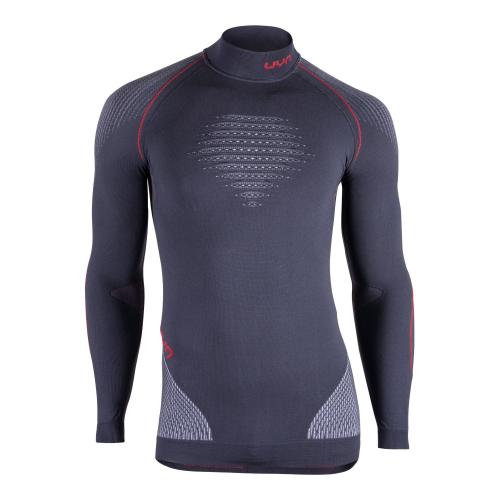 UYN Man Evolutyon Uw Shirt Lg_Sl.Turtle Neck - charcoal/white/red (Grösse: L/XL) von UYN