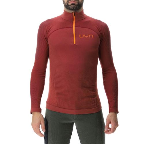 UYN Man Nival Ow Shirt Long Sl. Half Zip - sofisticated red/orange shiny (Grösse: L) von UYN