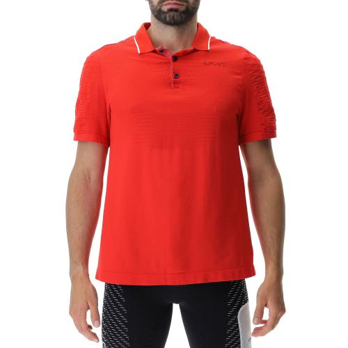 UYN Man Padel Series Ow Polo Shirt Short Sleeves - mandarin red (Grösse: L) von UYN