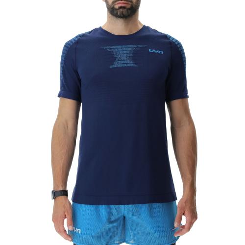 UYN Man Padel Series Smash Shirt Short Sleeves - dark blue/atlantic (Grösse: L) von UYN