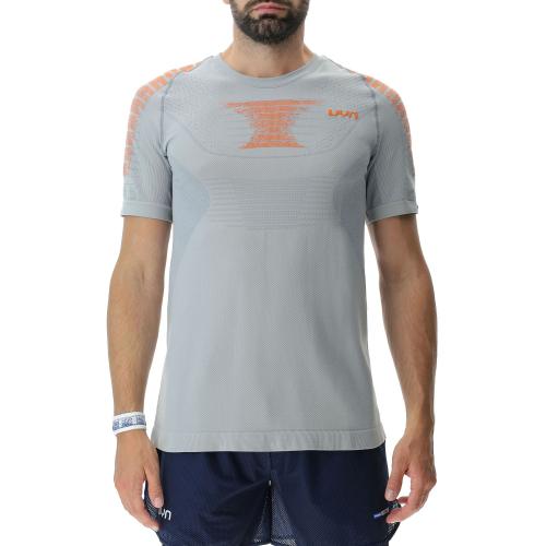 UYN Man Padel Series Smash Shirt Short Sleeves - nautical grey/orange (Grösse: L) von UYN