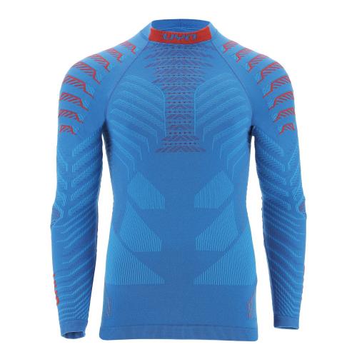 UYN Man Resilyon Uw Shirt Lg_Sl. Turtle Neck - blue/red (Grösse: L/XL) von UYN