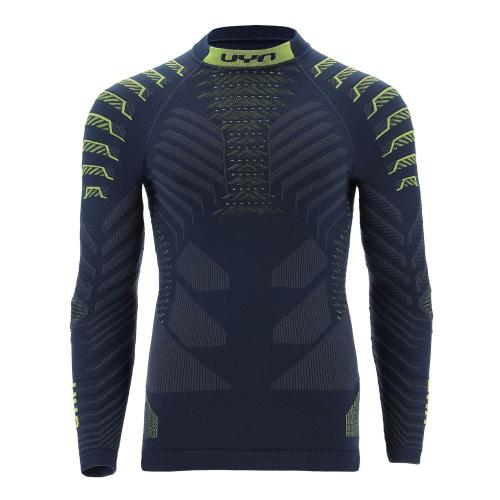 UYN Man Resilyon Uw Shirt Lg_Sl. Turtle Neck - dark blue/yellow (Grösse: L/XL) von UYN