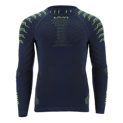 UYN Man Resilyon Uw Shirt Lg_Sl.Round Neck - dark blue/yellow (Grösse: L/XL) von UYN