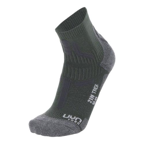 UYN Man Trekking 2In Low Cut Socks - military/grey melange (Grösse: 35/38) von UYN