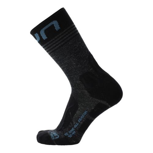 UYN Man Trekking One All Season Mid Socks - black/avio (Grösse: 35/38) von UYN