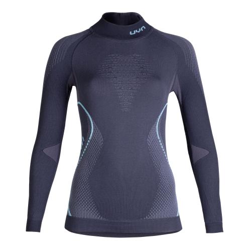 UYN Woman Evolutyon Uw Shirt Lg_Sl Turtle Neck - charcoal/anthracite/aqua (Grösse: L/XL) von UYN