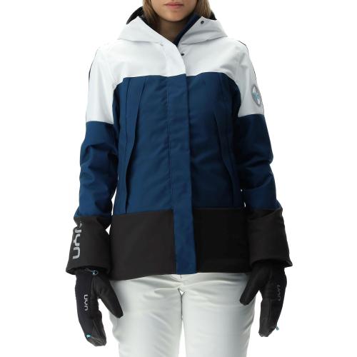 UYN Woman Natyon Snowqueen Jacket Full Zip - optical white/blue posedon/black (Grösse: XL) von UYN