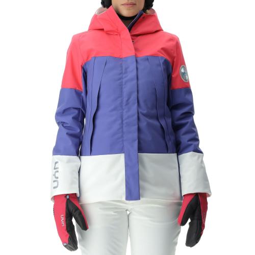 UYN Woman Natyon Snowqueen Jacket Full Zip - pink yarrow/blue iris/optical white (Grösse: L) von UYN