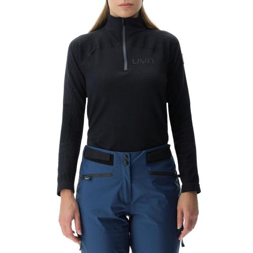 UYN Woman Nival 2Nd Layer Ow Shirt Long Sl. Half Zip - black/charcoal (Grösse: XS) von UYN