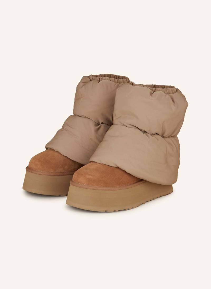 Ugg Plateau-Boots Classic Mini Dipper Puffer braun von Ugg