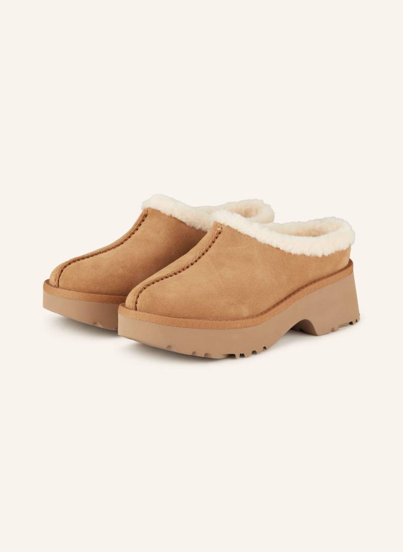 Ugg Plateau-Pantoletten New Heights Cozy braun von Ugg