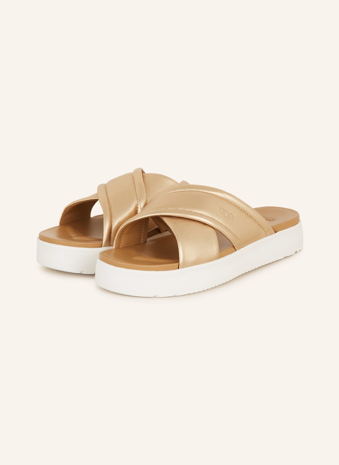 Ugg Plateau-Pantoletten Zayne Crossband gold von Ugg