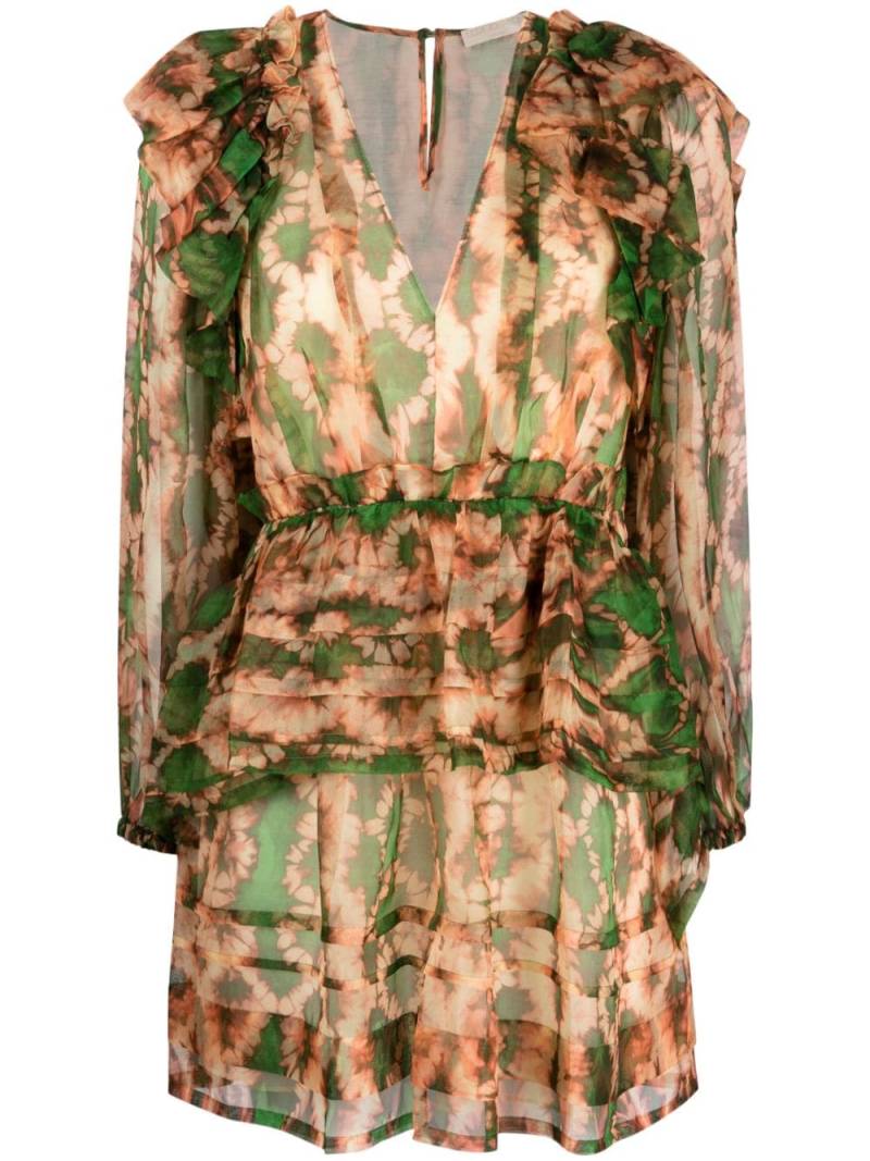 Ulla Johnson Adelaide abstract-print silk minidress - Green von Ulla Johnson