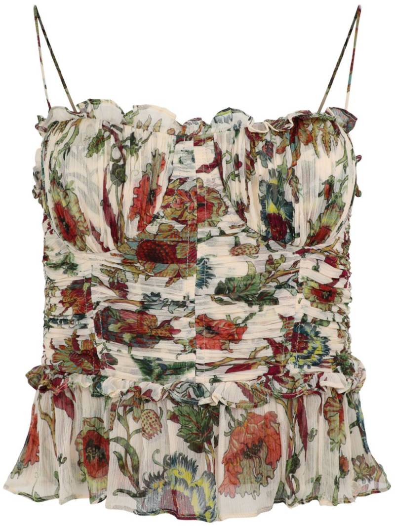 Ulla Johnson Amabel floral-print silk top - Neutrals von Ulla Johnson