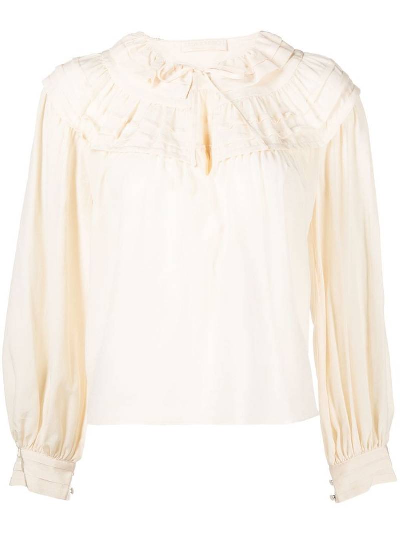 Ulla Johnson Aria ruffled silk blouse - White von Ulla Johnson