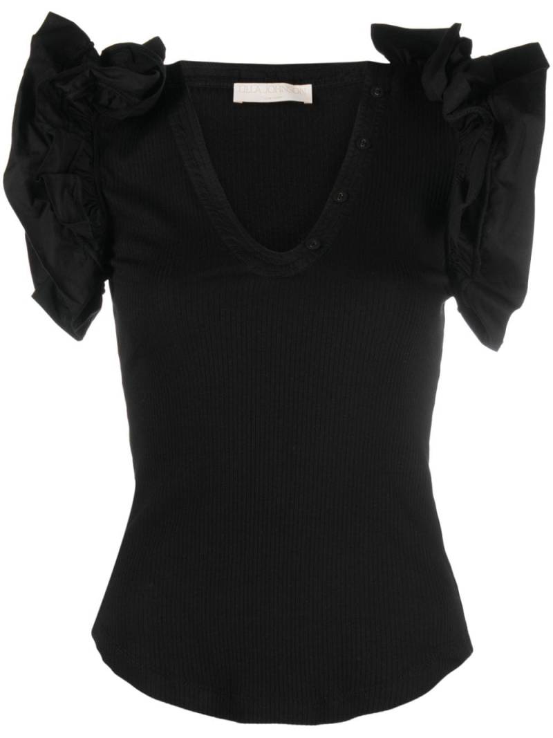 Ulla Johnson Birdie ruffled top - Black von Ulla Johnson