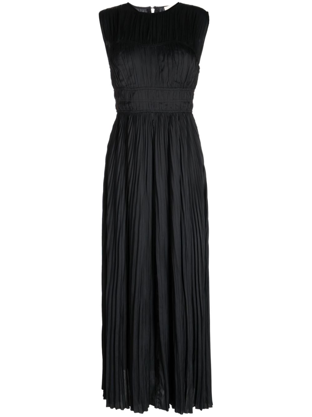 Ulla Johnson Delia plissé satin gown dress - Black von Ulla Johnson