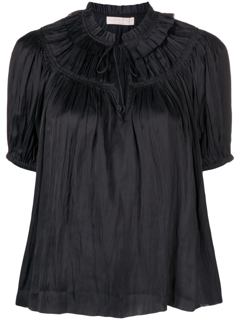 Ulla Johnson Eleni puff-sleeves plissé top - Black von Ulla Johnson