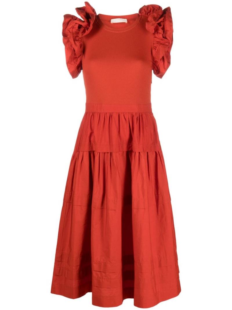 Ulla Johnson Francine ruffled midi dress - Orange von Ulla Johnson