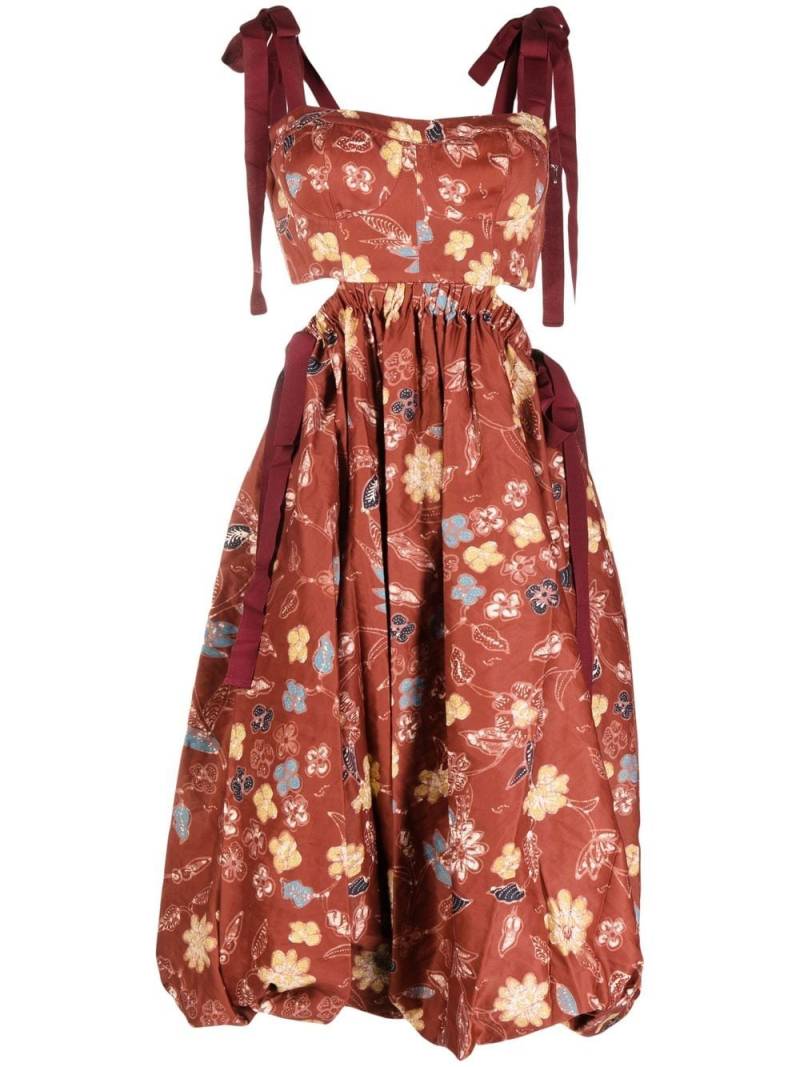 Ulla Johnson Gabrielle floral-print midi dress - Red von Ulla Johnson