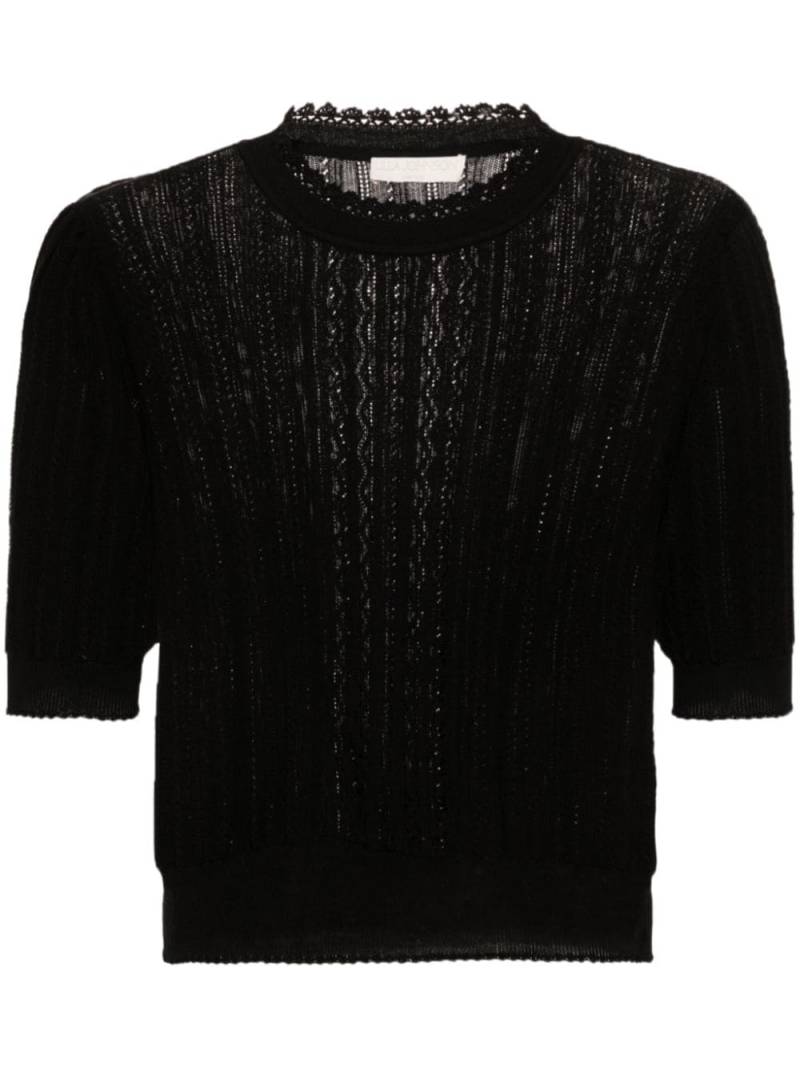 Ulla Johnson Gemma pointelle-knit top - Black von Ulla Johnson