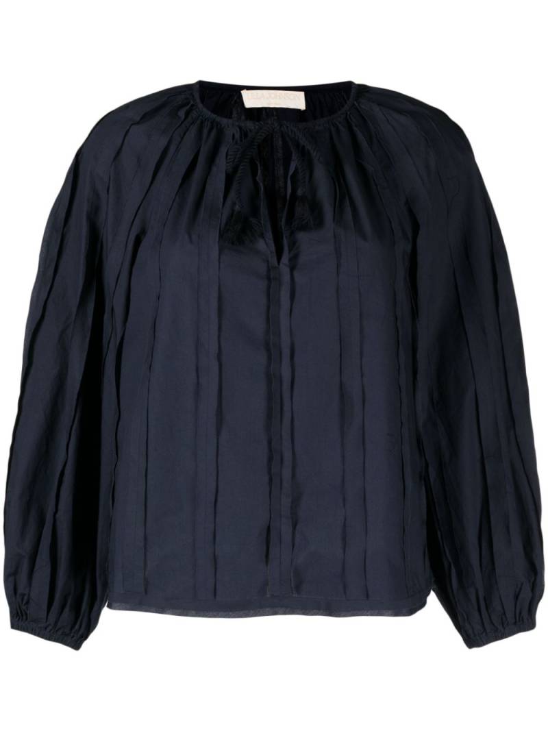 Ulla Johnson Juliette pintuck-detail cotton blouse - Blue von Ulla Johnson