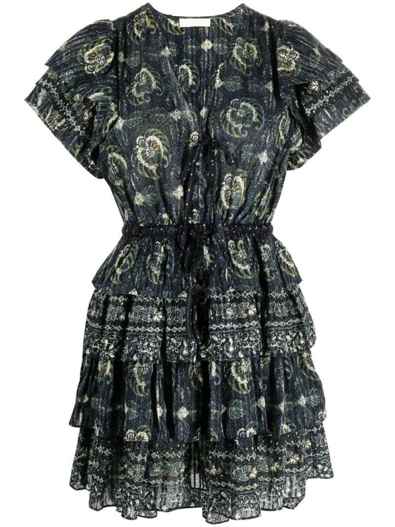 Ulla Johnson graphic-print short-sleeve mini dress - Blue von Ulla Johnson