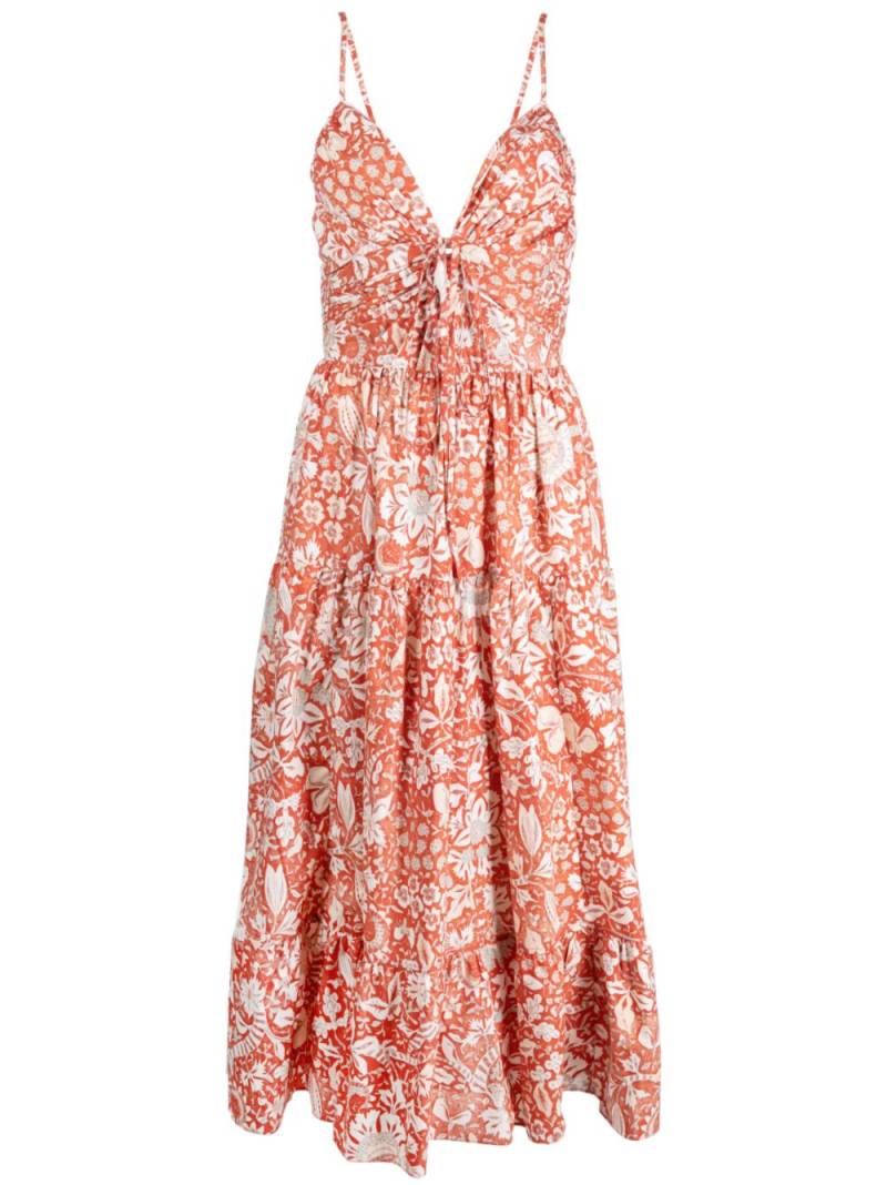 Ulla Johnson Phoebe floral-print midi dress - Orange von Ulla Johnson