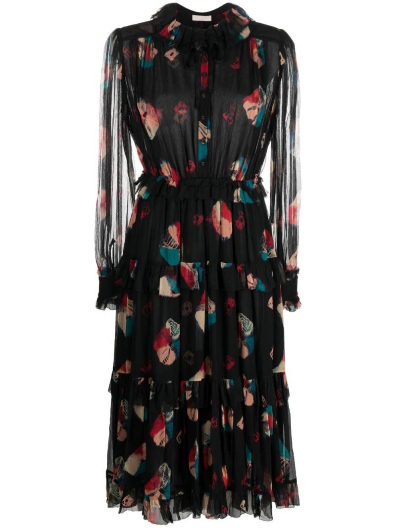 Ulla Johnson Reina chiffon midi dress - Black von Ulla Johnson