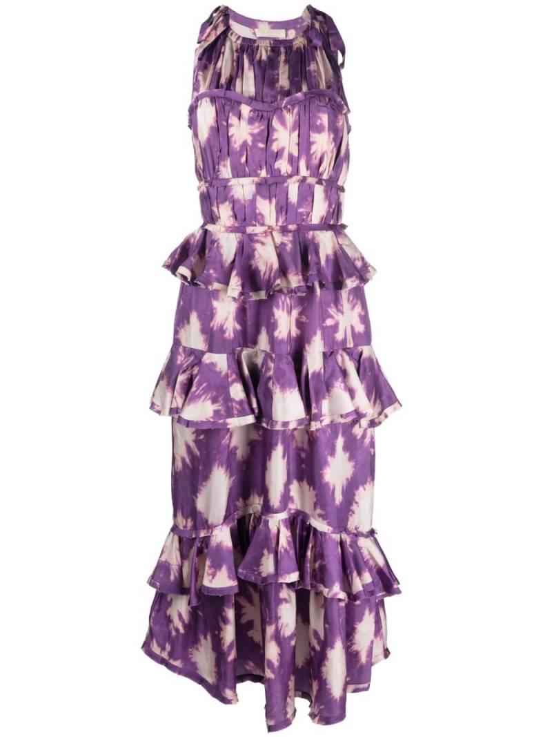 Ulla Johnson Serafina shibori tiered silk maxi dress - Purple von Ulla Johnson