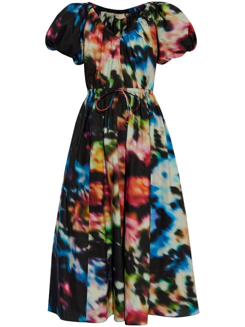 Ulla Johnson Vika abstract-print poplin dress - Black von Ulla Johnson