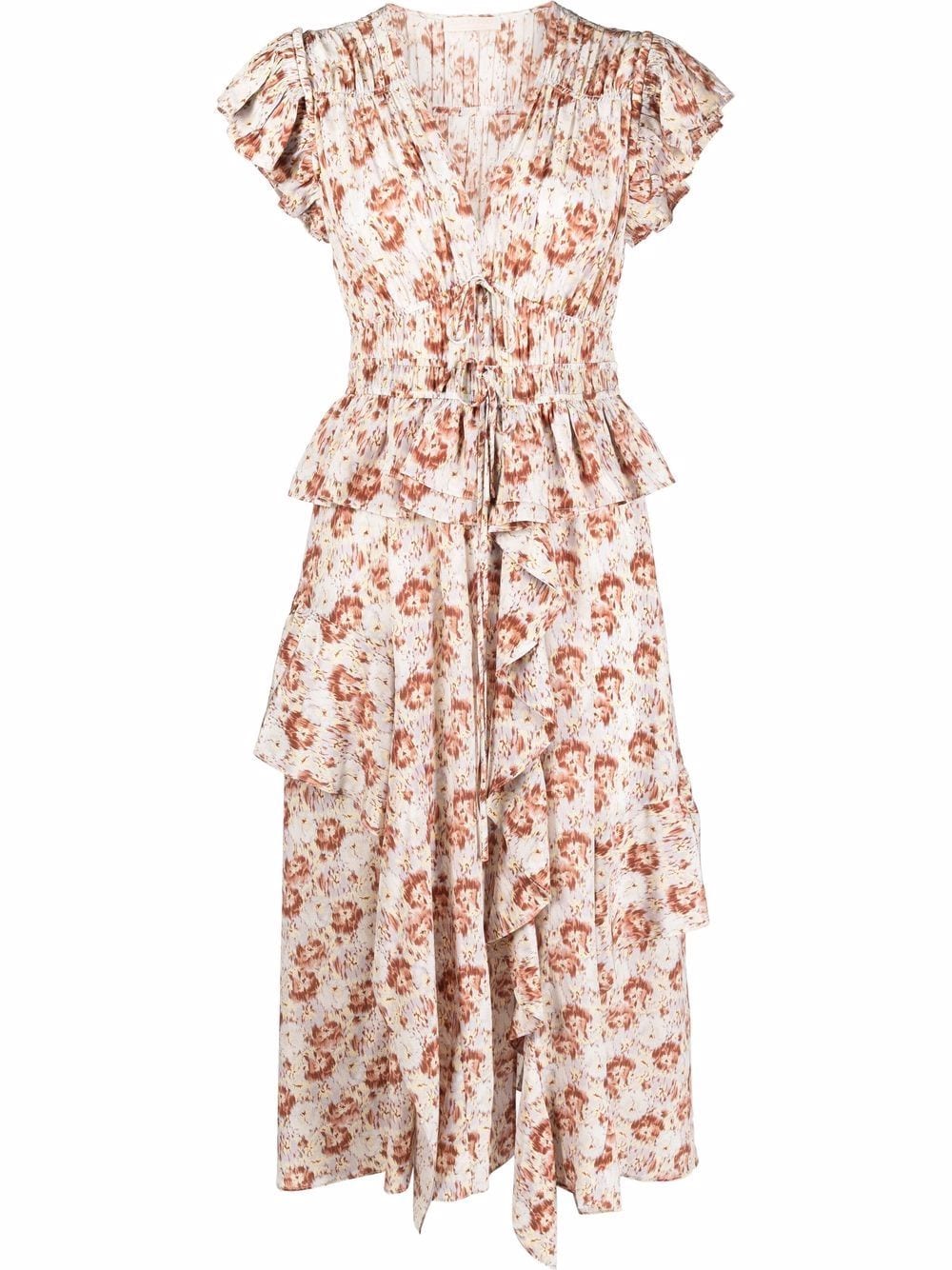 Ulla Johnson floral-print ruffled dress - Neutrals von Ulla Johnson