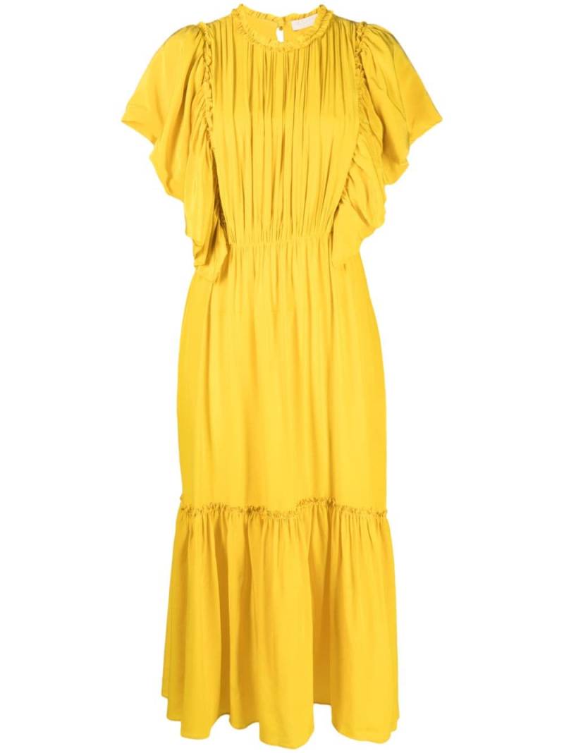 Ulla Johnson flutter-sleeved silk midi dress - Yellow von Ulla Johnson