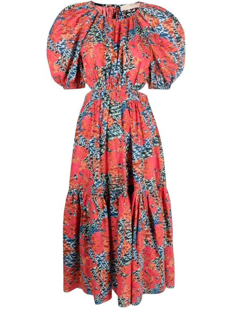 Ulla Johnson graphic-print midi dress - Orange von Ulla Johnson