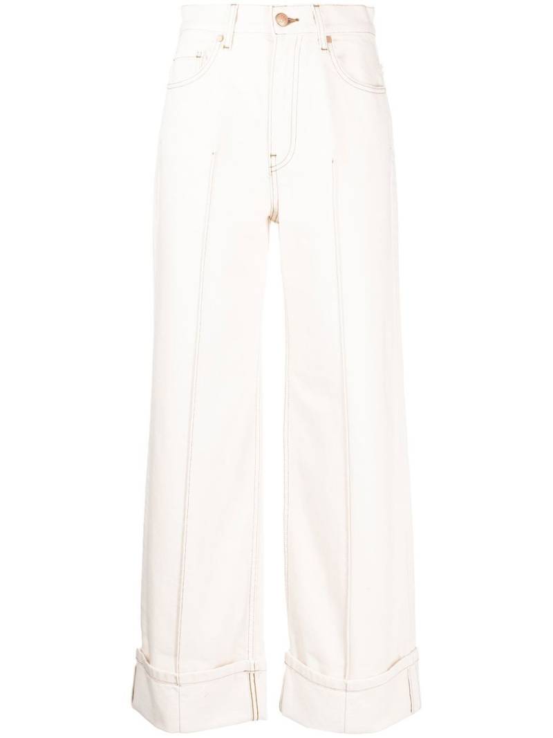 Ulla Johnson logo-patch wide-leg jeans - White von Ulla Johnson