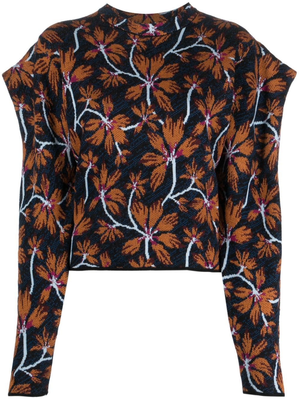 Ulla Johnson ruffle-detail floral-jacquard knit top - Blue von Ulla Johnson