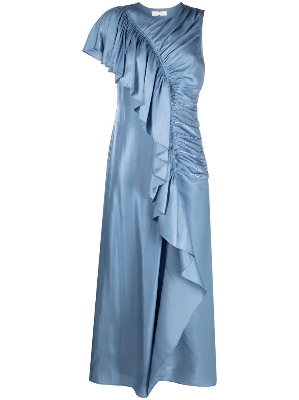 Ulla Johnson ruffle-trim charmeuse long dress - Blue von Ulla Johnson