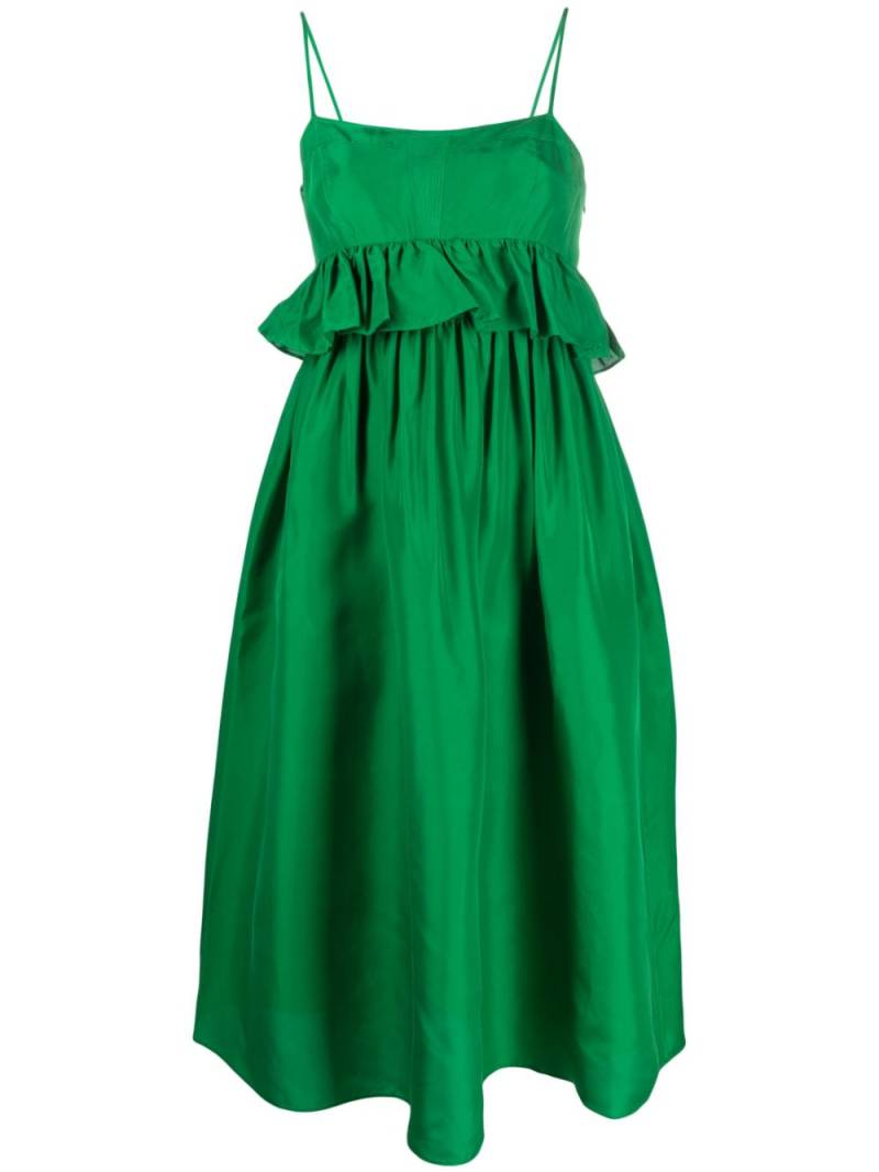 Ulla Johnson spaghetti-straps ruffle-detail dress - Green von Ulla Johnson