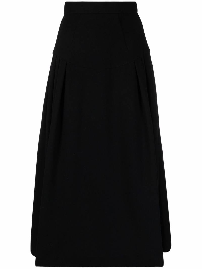 Ulyana Sergeenko A-line silk midi skirt - Black von Ulyana Sergeenko