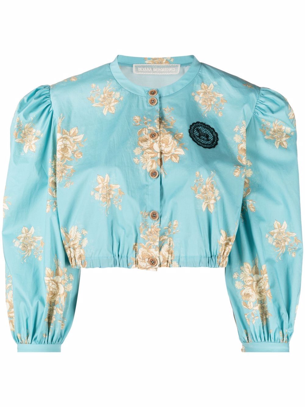 Ulyana Sergeenko floral-print button-up blouse - Blue von Ulyana Sergeenko