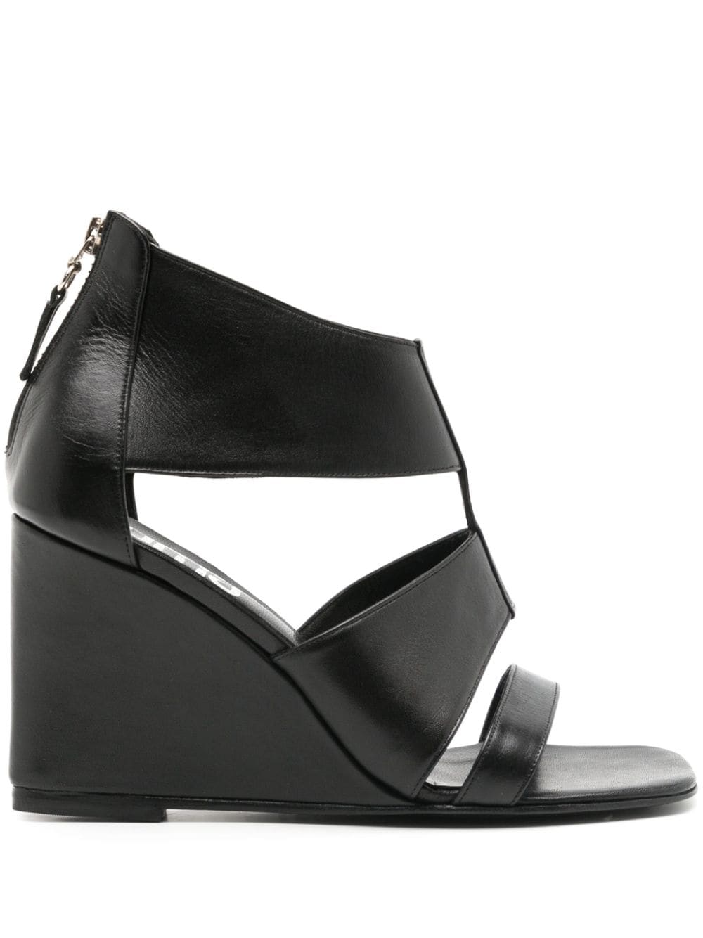 Uma | Raquel Davidowicz Game 100mm leather wedge sandals - Black von Uma | Raquel Davidowicz